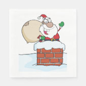 Grapjasante Kerstman in Schoorsteen Servet (Voorkant)
