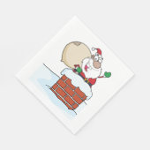 Grapjasante Kerstman in Schoorsteen Servet (Hoek)