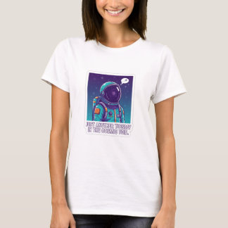 Grapjastronaut in kosmische leegte | Grappige ruim T-shirt