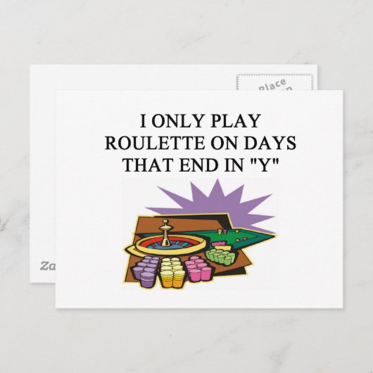grapje ROULETTE-speler Briefkaart (Voorkant / Achterkant)