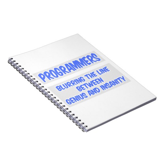 Grapje van de programmeur.. Genie en krankzinnighe Notitieboek (Rechterzijde)