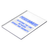 Grapje van de programmeur.. Genie en krankzinnighe Notitieboek (Linkerzijde)