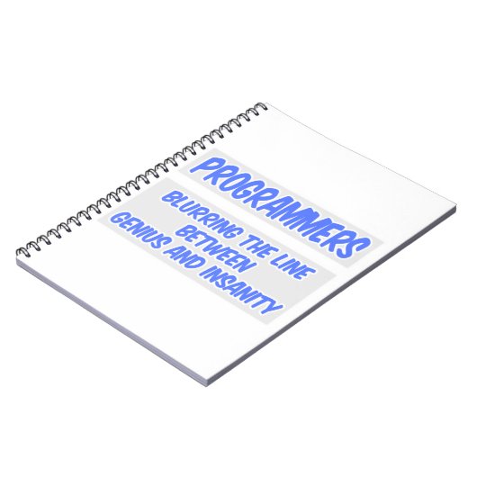 Grapje van de programmeur.. Genie en krankzinnighe Notitieboek (Linkerzijde)