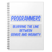 Grapje van de programmeur.. Genie en krankzinnighe Notitieboek (Voorkant)