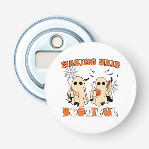 Grapjes maken met haar Geest Kapsalon Halloween Button Flesopener