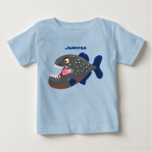 Grapjige piranha cartoon illustratie
