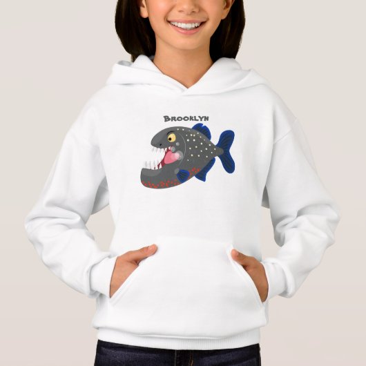 Grapjige piranha cartoon illustratie (Voorkant)