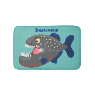 Grapjige piranha cartoon illustratie badmat