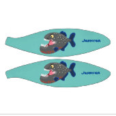 Grapjige piranha cartoon illustratie basketbal (Panelen)