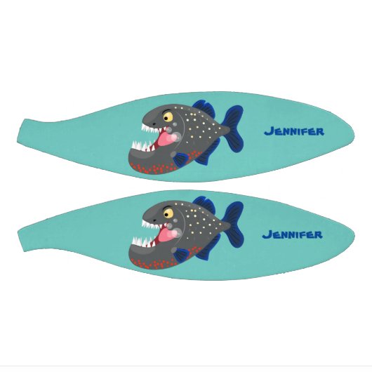 Grapjige piranha cartoon illustratie basketbal (Panelen)