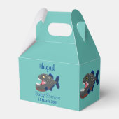 Grapjige piranha cartoon illustratie bedankdoosjes (Voorkant Zijde)