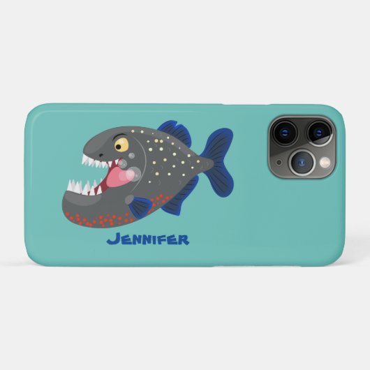 Grapjige piranha cartoon illustratie Case-Mate iPhone case (Achterkant (horizontaal))