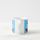 Grapjige piranha cartoon illustratie espresso kop (Achterkant)