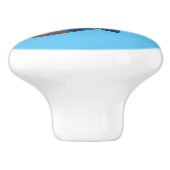 Grapjige piranha cartoon illustratie keramische knop (Zijkant)