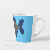 Grapjige piranha cartoon illustratie latte mok (Rechts)