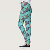 Grapjige piranha cartoon illustratie leggings (Links)