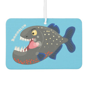 Grapjige piranha cartoon illustratie luchtverfrisser