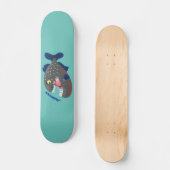 Grapjige piranha cartoon illustratie persoonlijk skateboard (Voorkant)