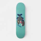 Grapjige piranha cartoon illustratie persoonlijk skateboard (Voorkant)