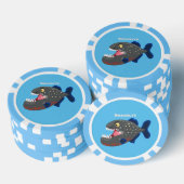 Grapjige piranha cartoon illustratie poker chips (Opstapeling)