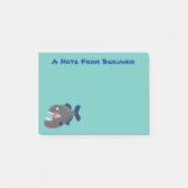 Grapjige piranha cartoon illustratie post-it® notes (Voorkant)