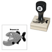 Grapjige piranha cartoon illustratie rubberstempel (Gestempeld)