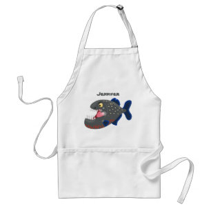 Grapjige piranha cartoon illustratie standaard schort