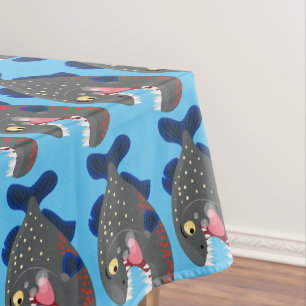 Grapjige piranha cartoon illustratie tafelkleed