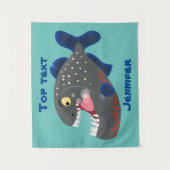Grapjige piranha cartoon illustratie wandkleed (Voorkant)