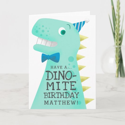 Grapjny Dinosaur Birthday Kaart (Voorkant)