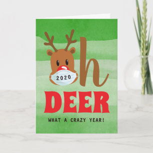 Grapjny Oh DEER wat een jaar durende feestkerst Feestdagen Kaart