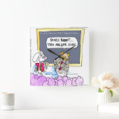 Grapjny Rabbit Grammar Politie Muurklok Vierkante Klok (Huis)