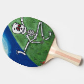 Grapjurkende grappige skeletvleermuis maan Hallowe Tafeltennisbatje (Zijkant)