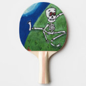 Grapjurkende grappige skeletvleermuis maan Hallowe Tafeltennisbatje (Voorkant)