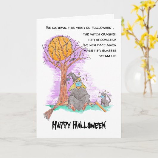 Grapjyke Halloween Kaart (Gele Bloem)