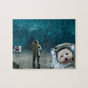 Grapny Astronaut Space Maltese hond Jigzaag Puzzle Legpuzzel