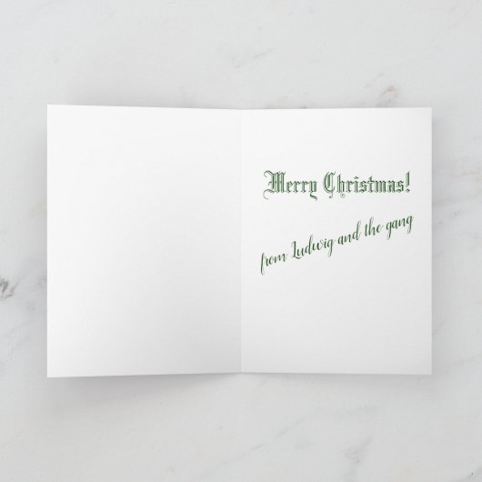 Grapny Beethoven Kerstmis Kaart (Binnen)