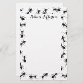 Grapny Black Ants Pattern Briefpapier (Voorkant / Achterkant)