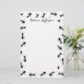 Grapny Black Ants Pattern Briefpapier (Staand voorkant)