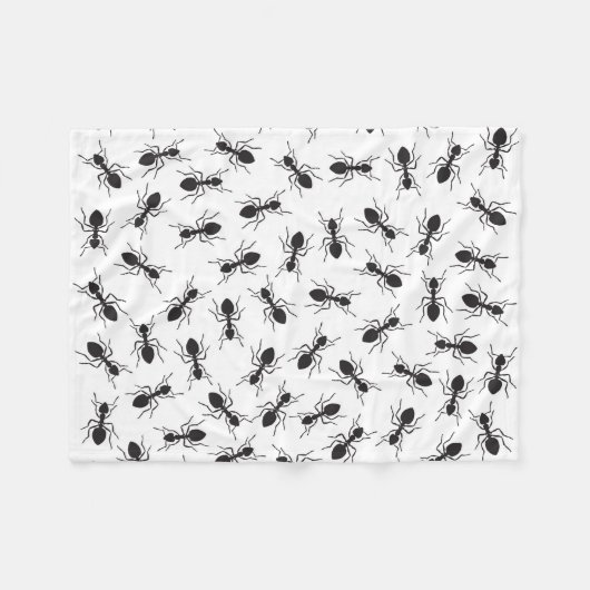 Grapny Black Ants Pattern Fleece Deken (Voorkant (Horizontaal))