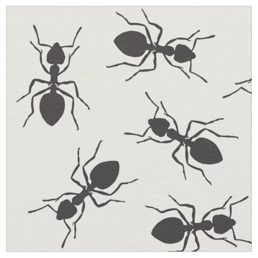 Grapny Black Ants Pattern Stof (Close Up)