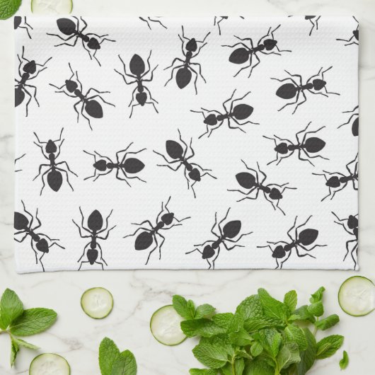 Grapny Black Ants Pattern Theedoek (Gevouwen)