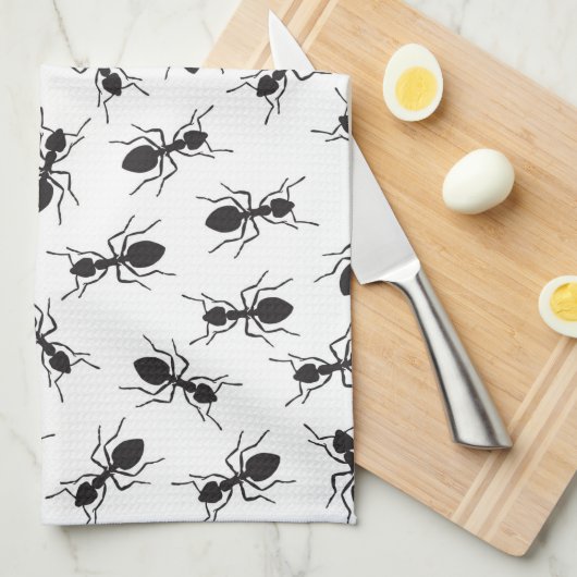 Grapny Black Ants Pattern Theedoek (Quarter Fold)