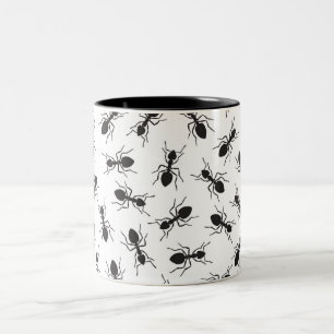 Grapny Black Ants Pattern Tweekleurige Koffiemok