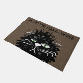 Grapny Black Cat Hope je hebt koffie Welkom Deurmat (Schuin)