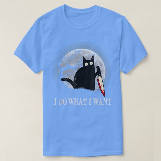 Grapny Black Cat ik doe wat ik wil dat Cat Scary H T-shirt (Design voorkant)