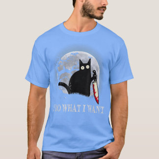 Grapny Black Cat ik doe wat ik wil dat Cat Scary H T-shirt
