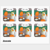Grapny Cockatiel Birb Dit is een fijne van mijn hu Vierkante Sticker (Vel)