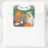 Grapny Cockatiel Birb Dit is een fijne van mijn hu Vierkante Sticker (Tas)