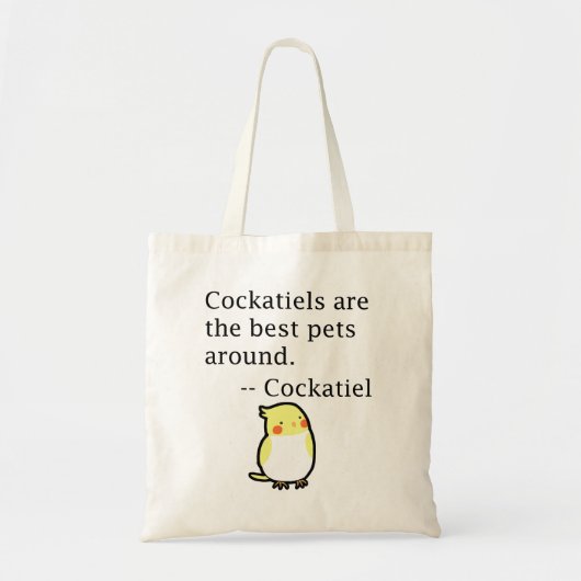 Grapny Cockatiel citeert Pet Bird Lover Gift Cute Tote Bag (Voorkant)